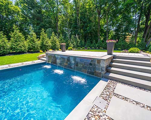 Opening and Closing Services for a Modern Pool that Our Construction Division Built in Mahwah, NJ